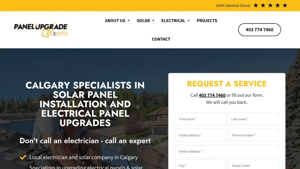 Panel Upgrade Experts sitio web