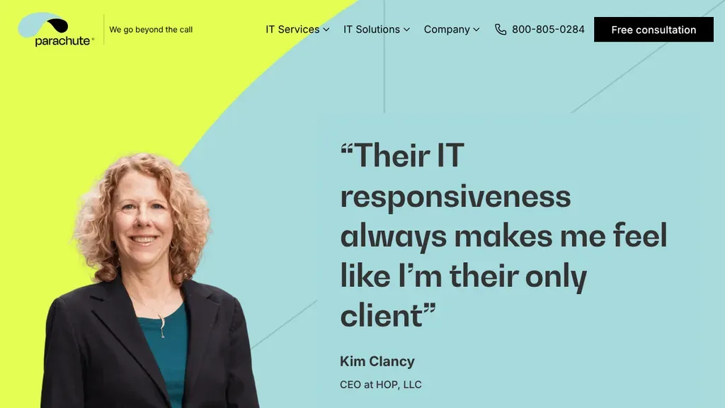 Parachute Technology Managed IT Services sitio web