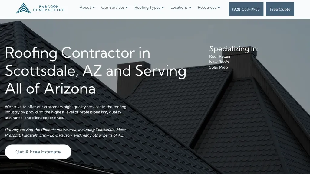 Paragon Contracting sitio web