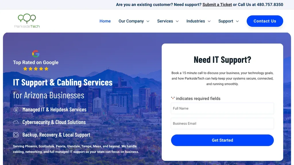 Parkside Tech sitio web