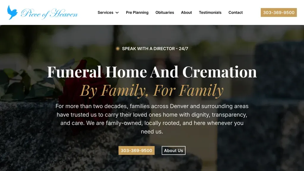 Piece of Heaven Funeral & Cremation Services sitio web