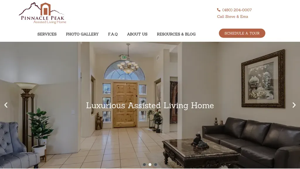 Pinnacle Peak Assisted Living website