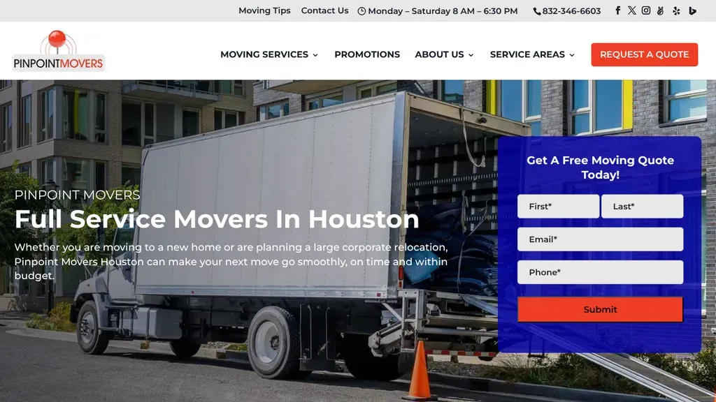 Pinpoint Movers Houston sitio web