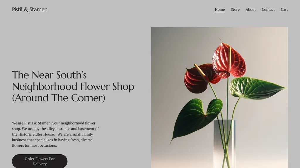 Pistil & Stamen sitio web