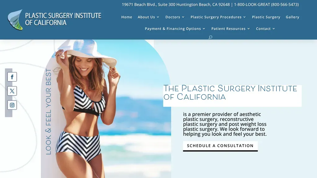 Plastic Surgery Institute of California sitio web