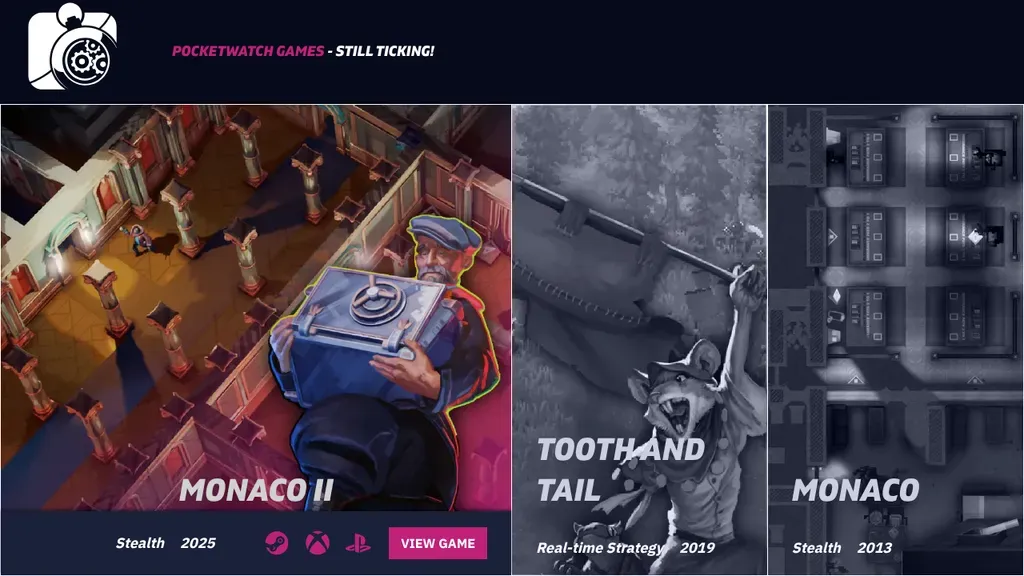 Pocketwatch Games sitio web