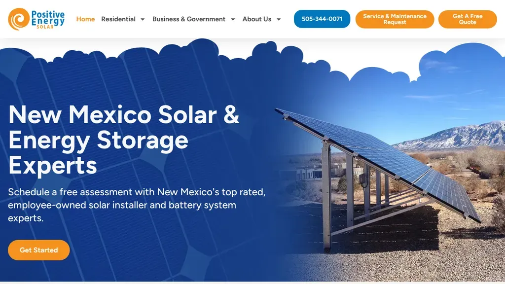 Positive Energy Solar sitio web