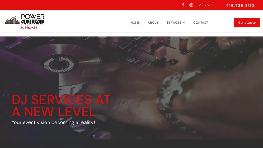 Power Squad Entertainment sitio web