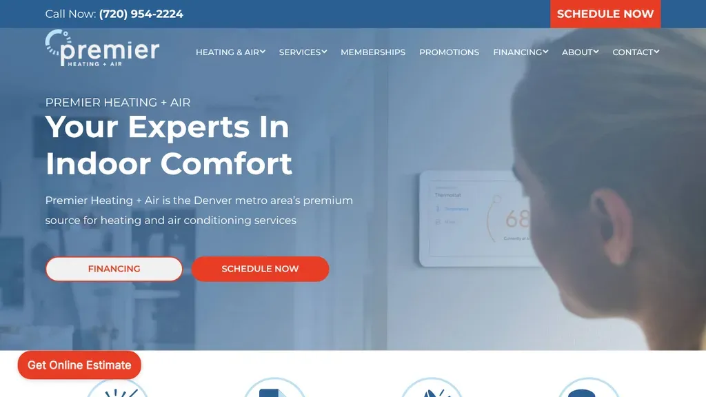 Premier Heating and Air sitio web