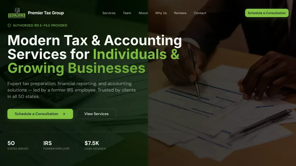Premier Tax and Accounting Group sitio web