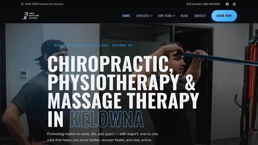 Pro Motion Clinic Kelowna sitio web