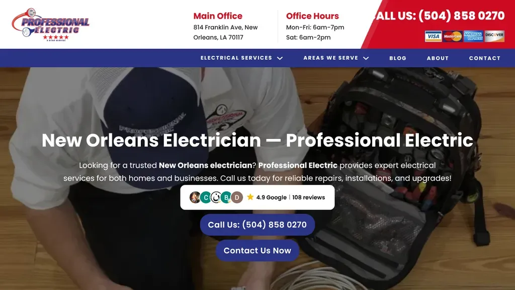 Professional Electric sitio web