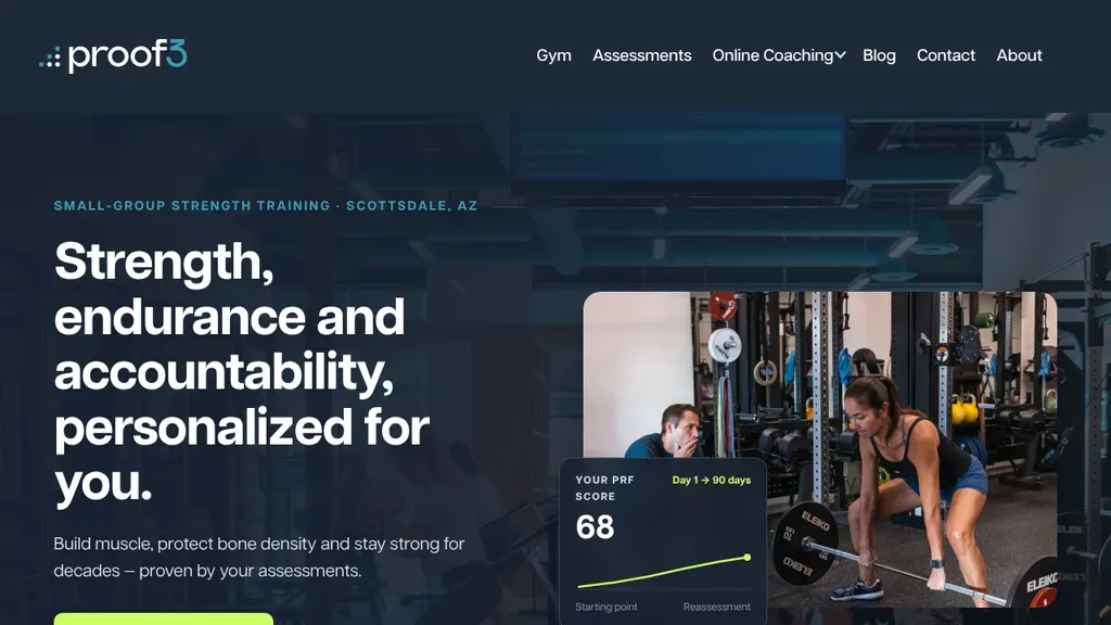 Proof3 Fitness Gym sitio web