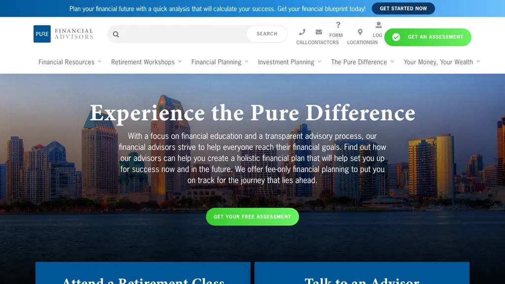 Pure Financial Advisors sitio web