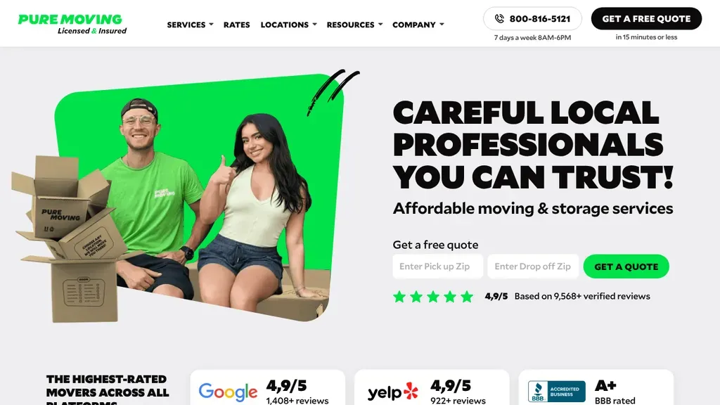 Pure Moving Company Seattle Movers Local & Long Distance sitio web