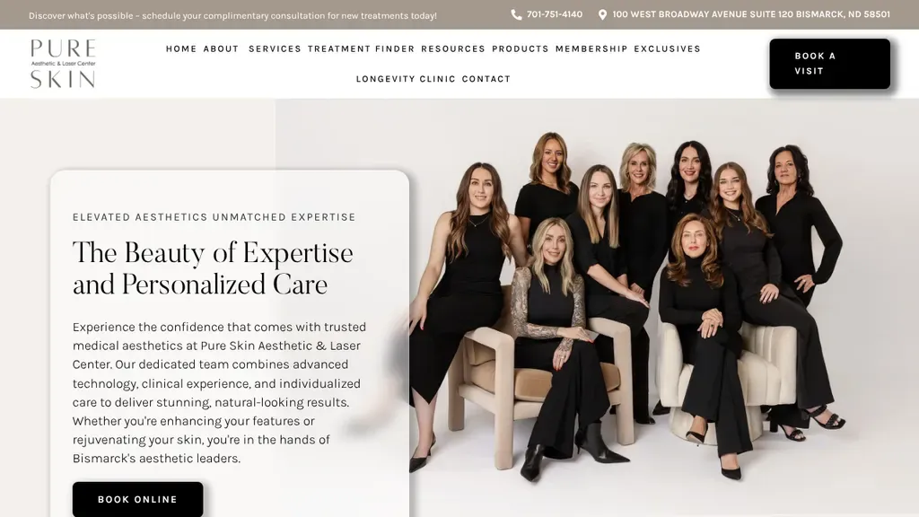 Pure Skin Aesthetic & Laser Center sitio web