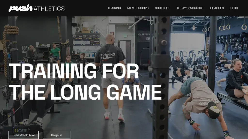 PUSH Athletics sitio web