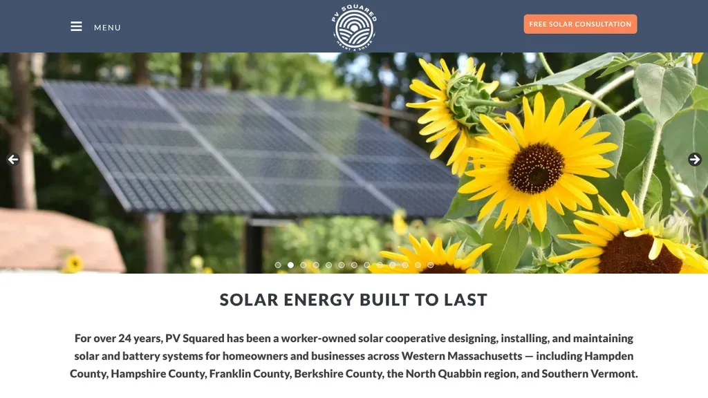 PV Squared sitio web