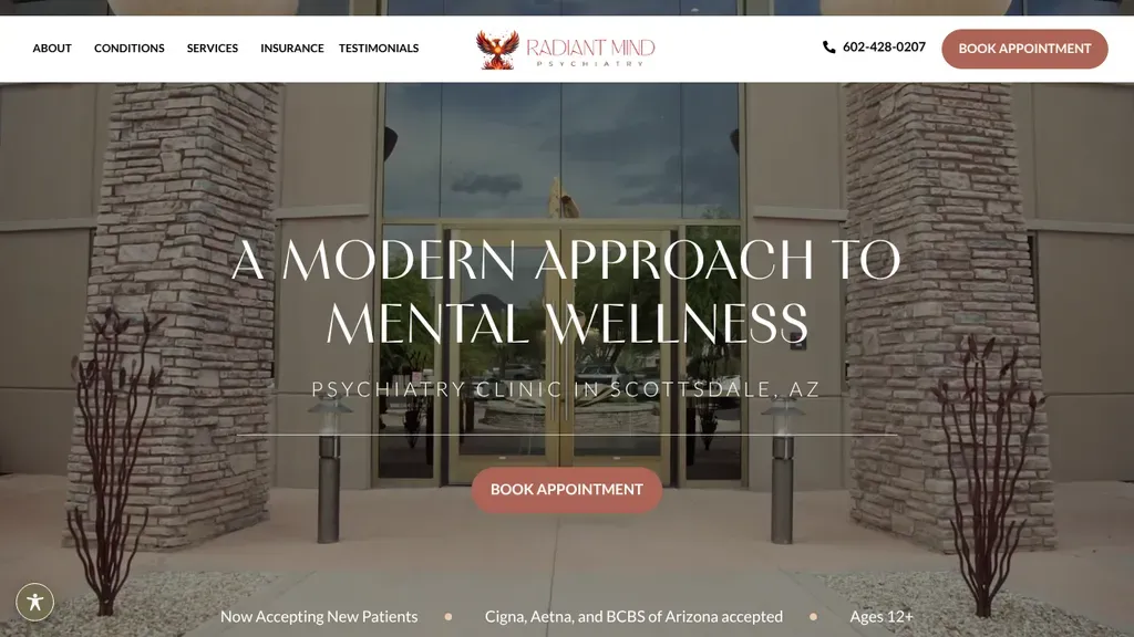 Radiant Mind Psychiatry sitio web
