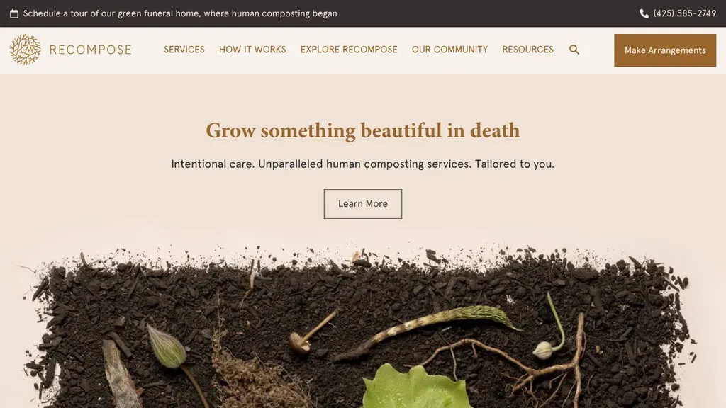 Recompose Green Funeral Home sitio web