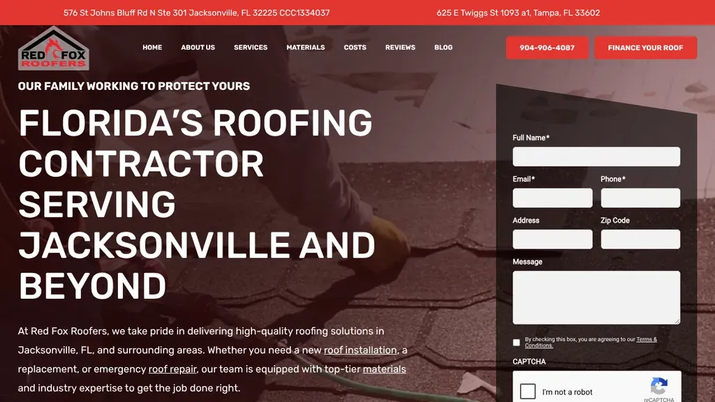 Red Fox Roofers of Tampa sitio web