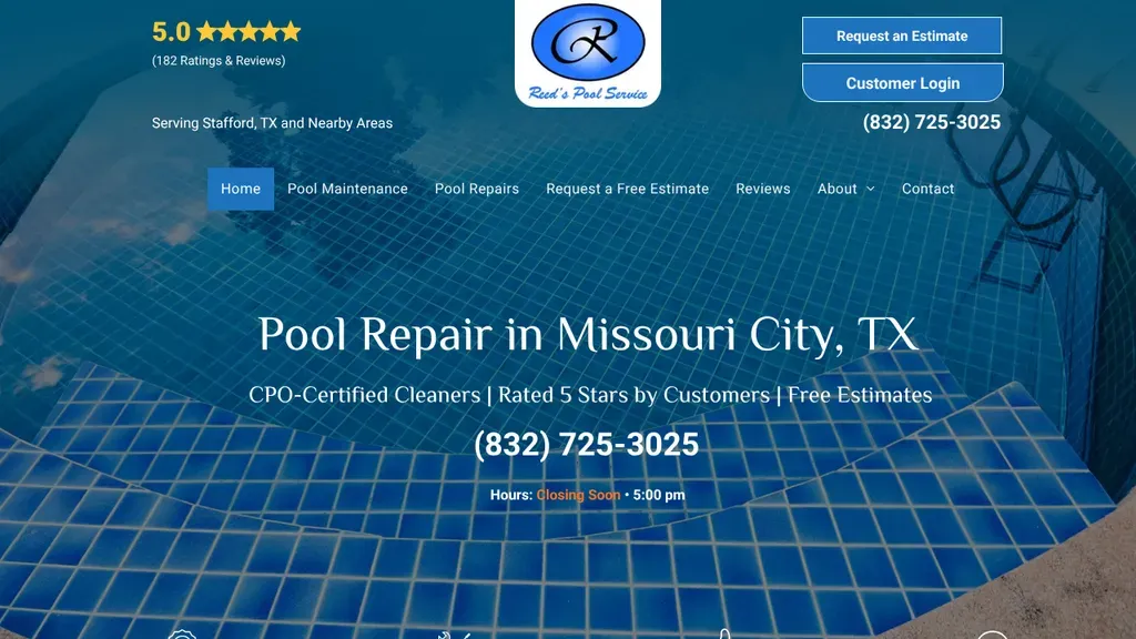 Reed's Pool Service sitio web