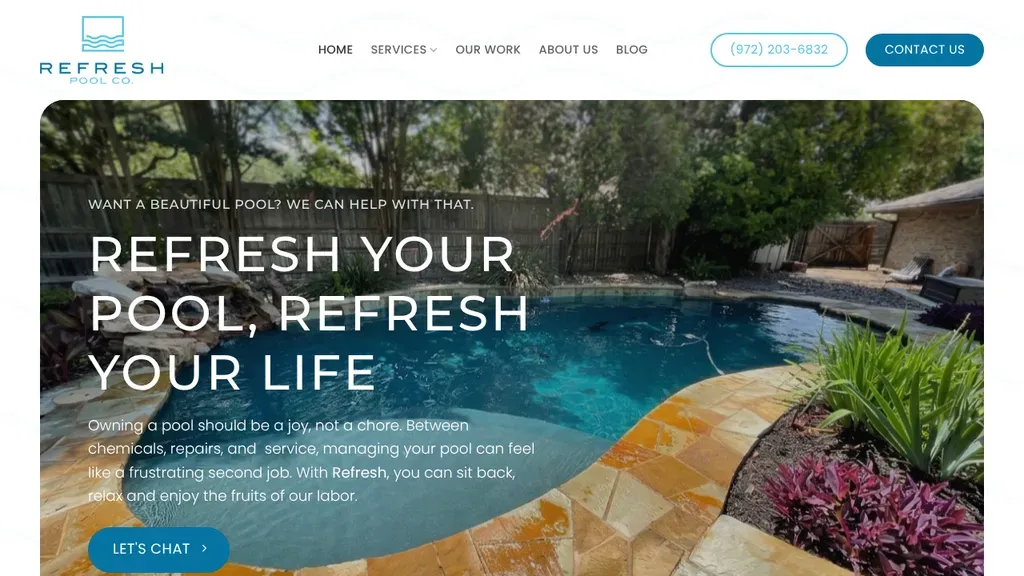 Refresh Pool Company sitio web