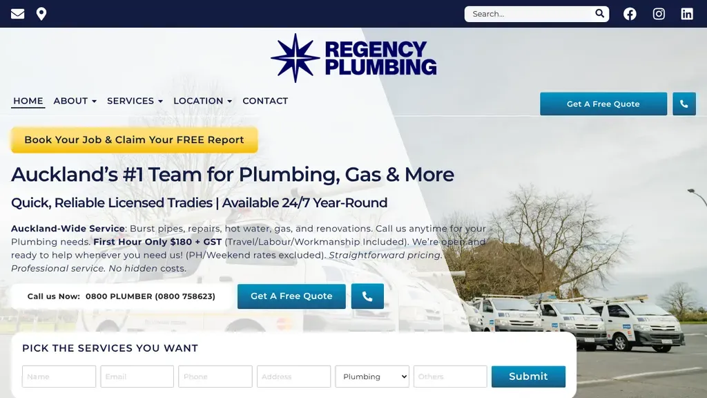 Regency Plumbing sitio web