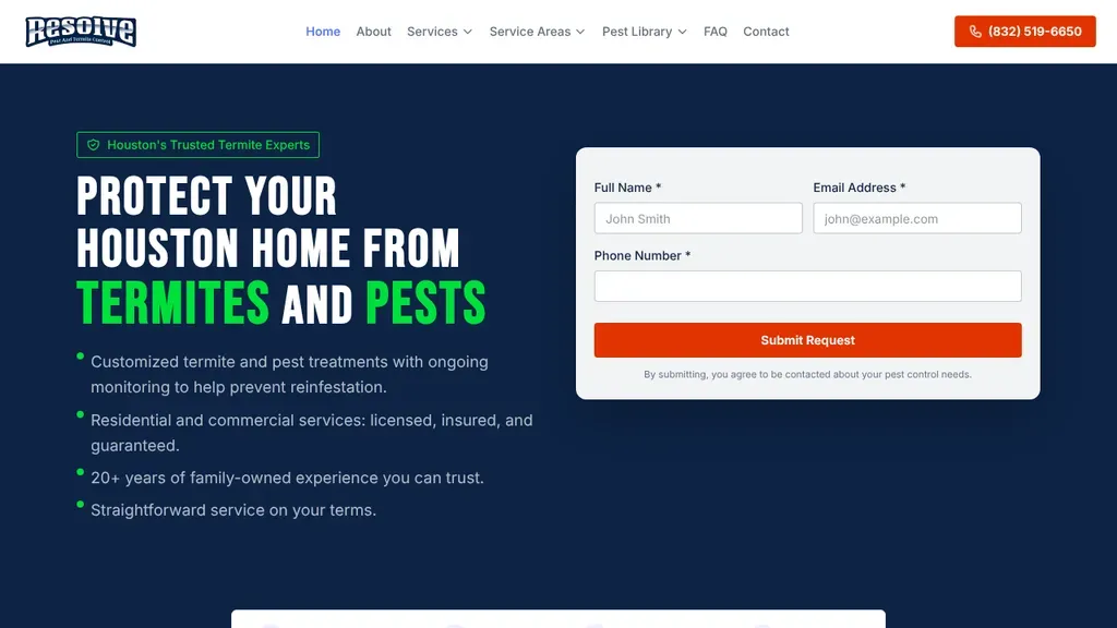 Resolve Pest And Termite Control sitio web