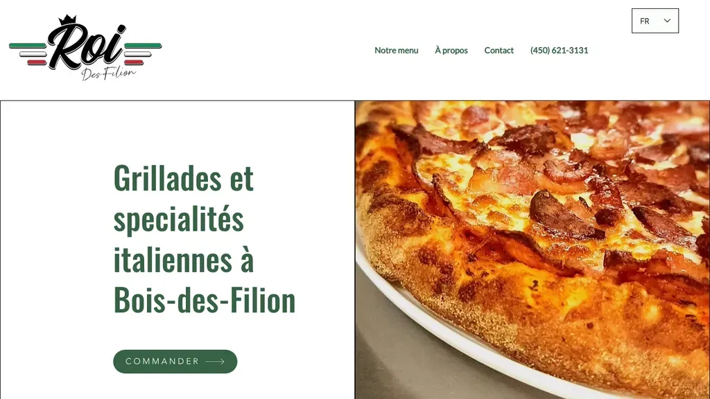 Restaurant Roi des Filion sitio web