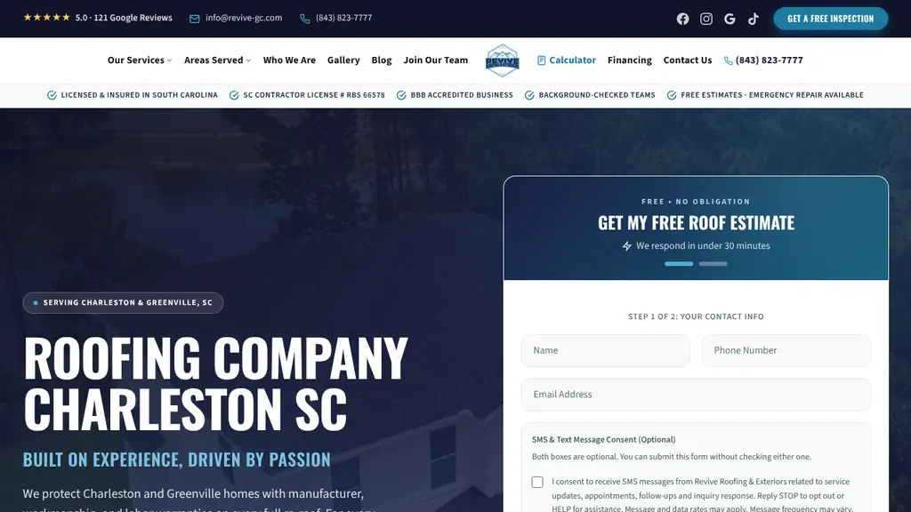 Revive Roofing & Exteriors sitio web