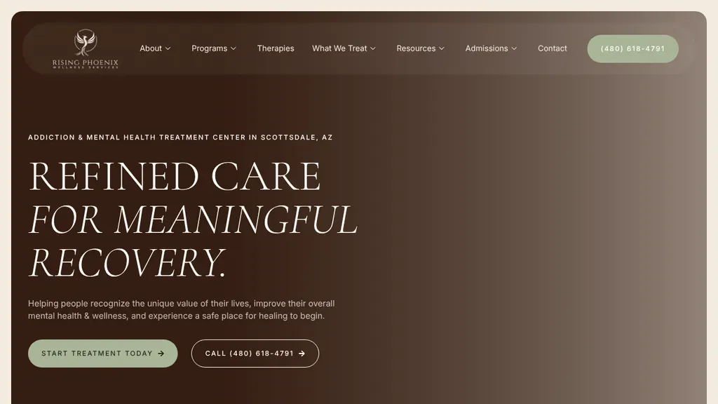 Rising Phoenix Wellness Services sitio web