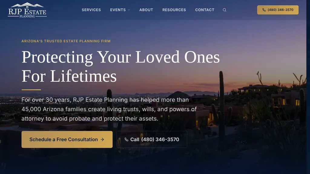 RJP Estate Planning sitio web