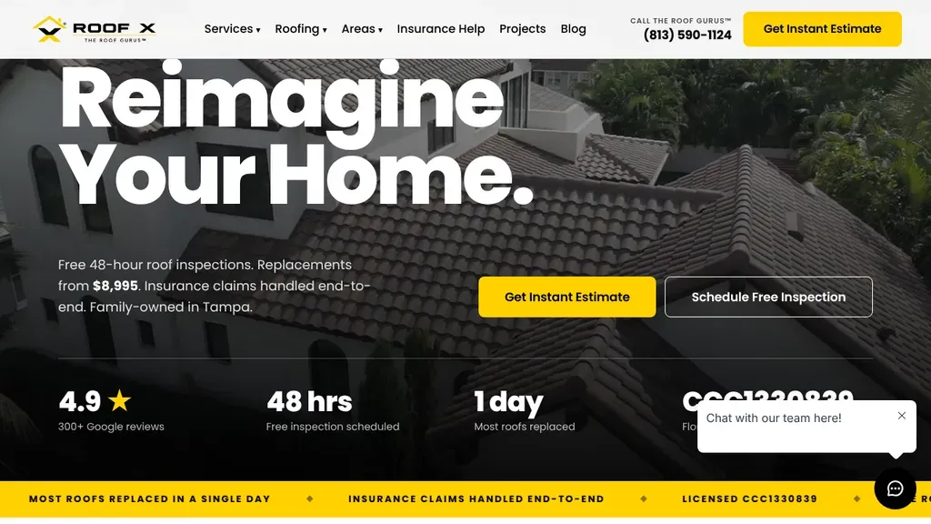 Roof X sitio web