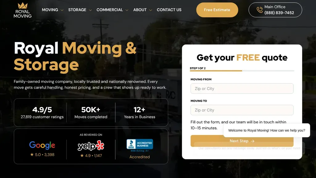 Royal Moving & Storage San Francisco sitio web