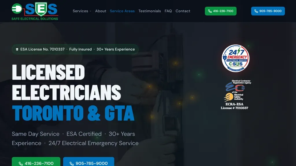 Safe Electrical Solutions sitio web