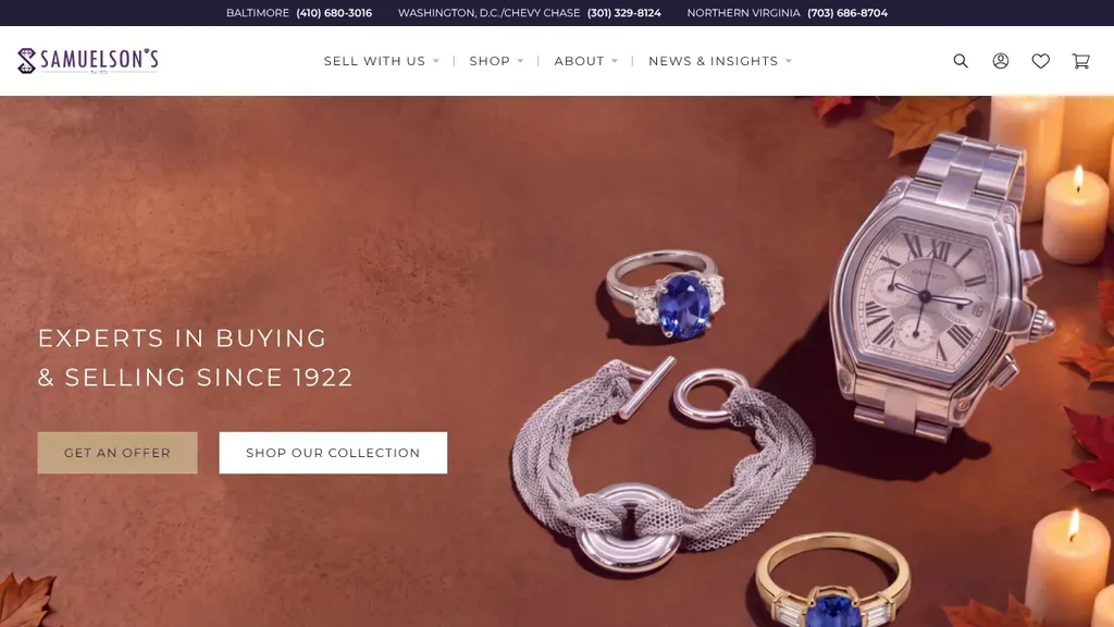 Samuelson's Diamonds & Estate Buyers sitio web