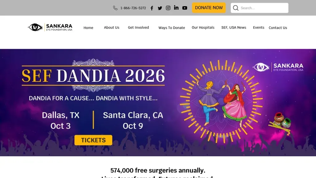 Sankara Eye Foundation sitio web