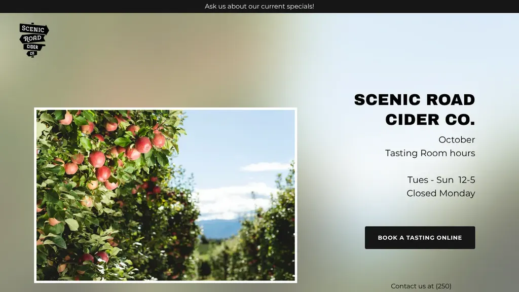 Scenic Road Cider sitio web