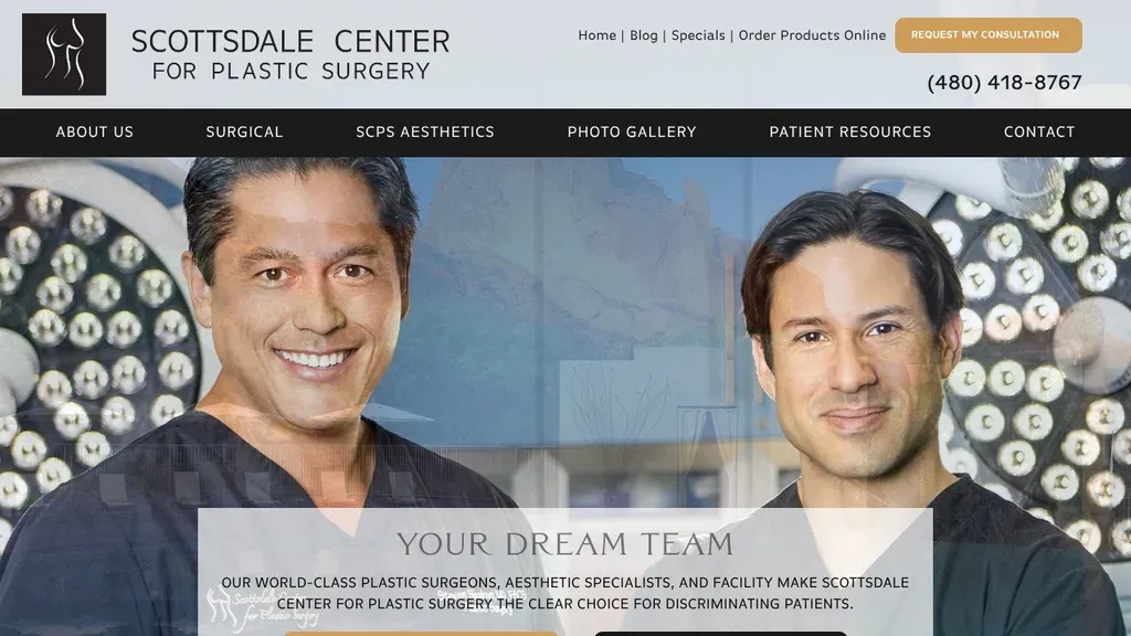 Scottsdale Center for Plastic Surgery sitio web