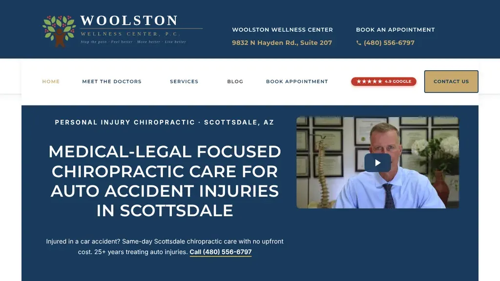 Scottsdale Chiropractor: Woolston Wellness Center sitio web