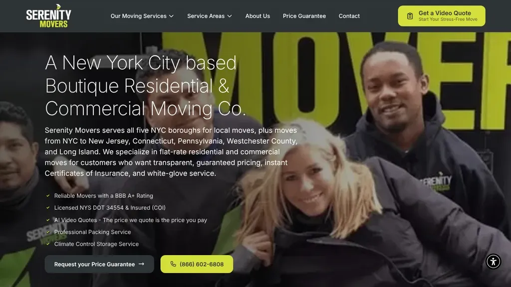 Serenity Movers sitio web