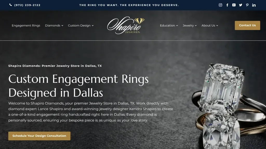 Shapiro Diamonds Dallas Engagement Rings sitio web