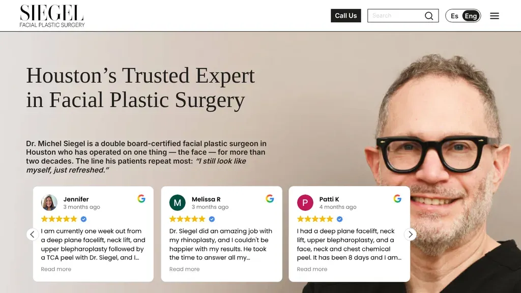 Siegel Facial Plastic Surgery sitio web