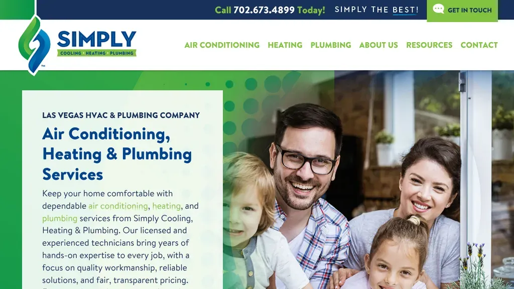 Simply Cooling Heating & Plumbing sitio web