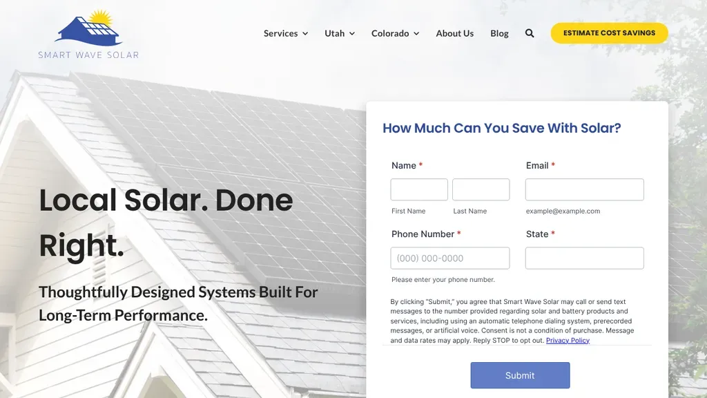 Smart Wave Solar sitio web