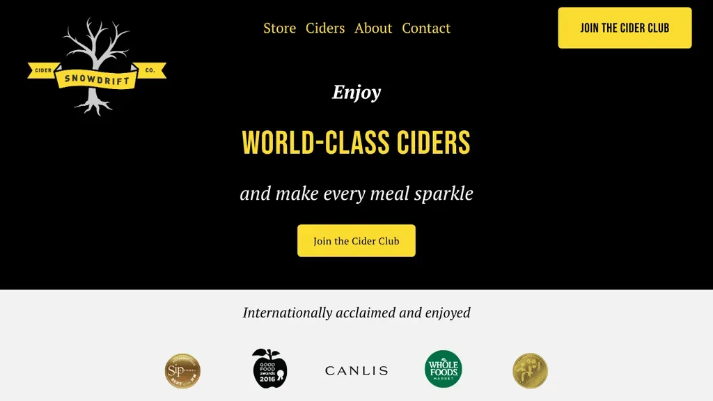 Snowdrift Cider sitio web