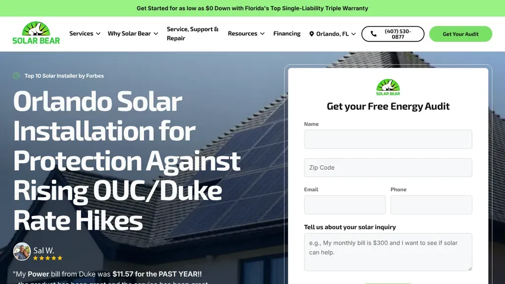 Solar Bear sitio web