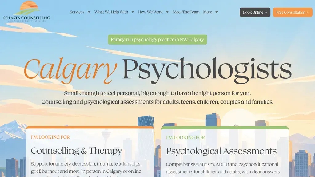 Solasta Counselling sitio web