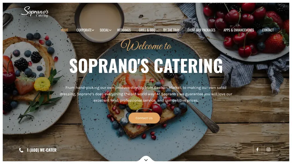 Sopranos Catering sitio web